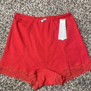 Colsie Lace Vibrant Red Knit Lounge Shorts Size XS | NWT
